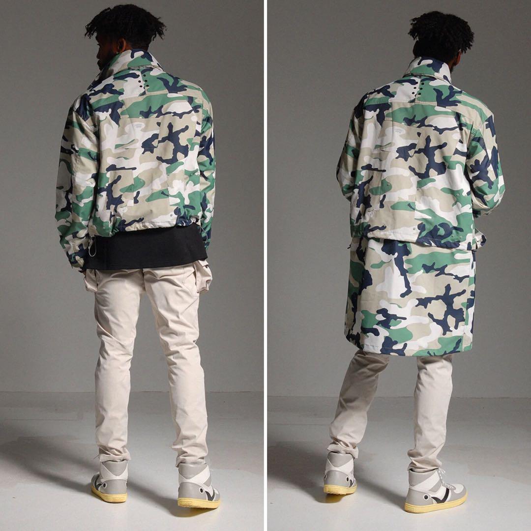 新品 ラッセルノ ゴルフ 2Way カスタム ロング ジャケット カモ XL 6