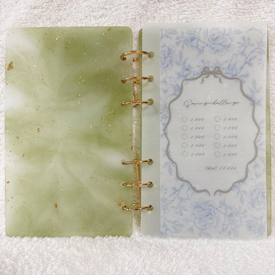 【ゆう】レジンバインダーNo.37 グリーン×ホワイト