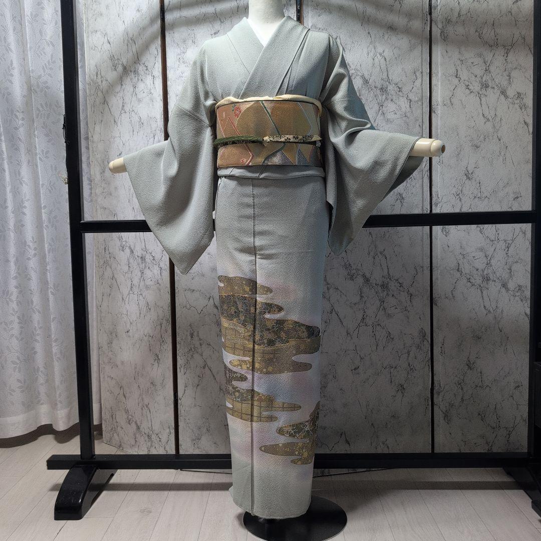 cIoudy 様[坪省平]正絹色留袖京染 本手描友禅本金使用　おしゃれガード落款