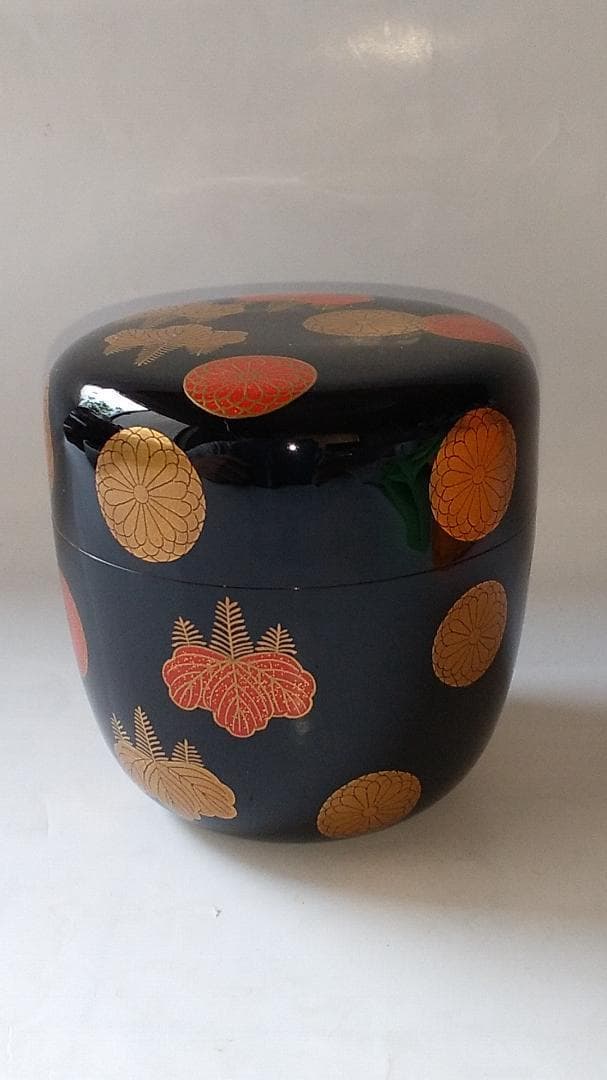 『 彭祖棗 』 前端春斉 作 蒔絵 内銀溜 漆器 漆芸 抹茶 茶道具 共箱 新品