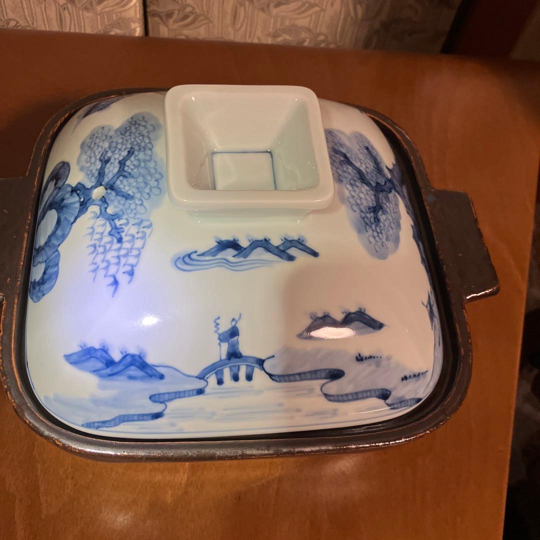 土鍋四角形　有田焼