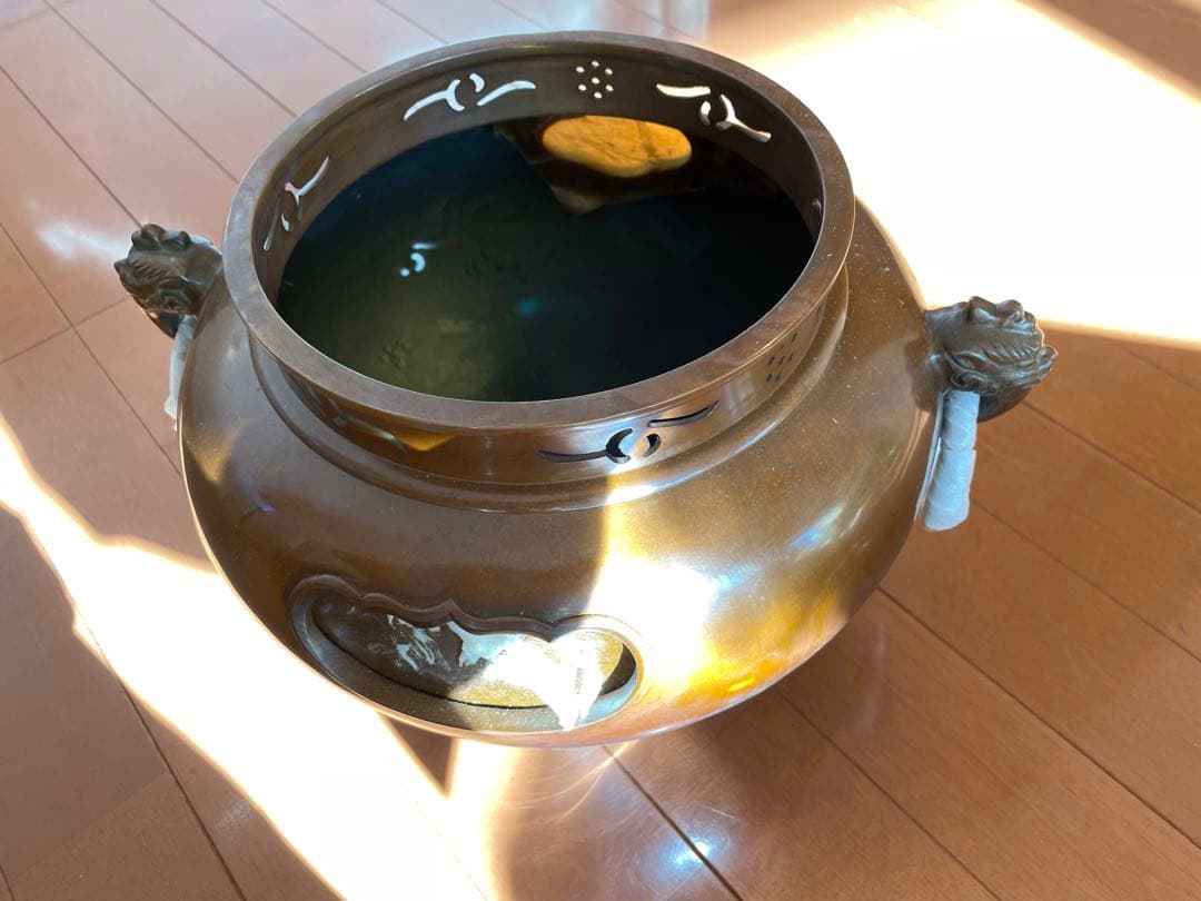 風炉 茶釜 唐銅鬼面風炉釜 敷板 底瓦 茶道具 お点前道具