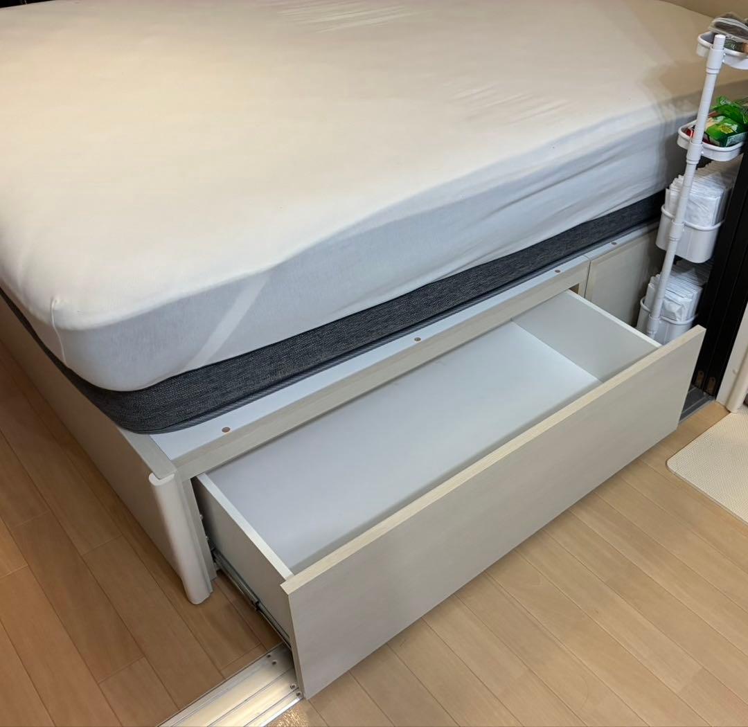 ニトリ ダブルベッドフレーム 収納付き NS-003 深型 すのこ WW