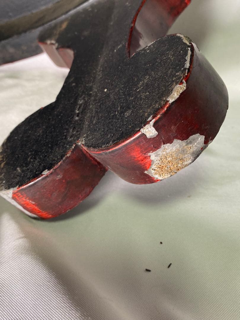 2428❣️ 丸テーブル　ちゃぶ台　中国座卓　　彫り　アンティーク　昭和レトロ