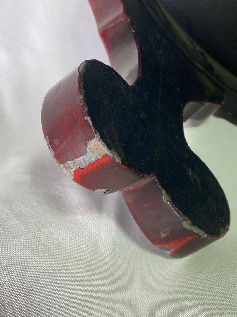 2428❣️ 丸テーブル　ちゃぶ台　中国座卓　　彫り　アンティーク　昭和レトロ