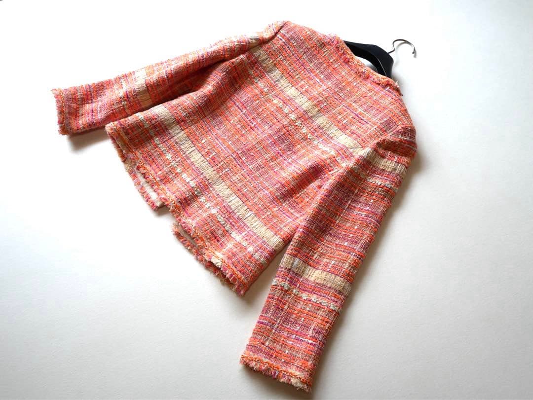 Reneルネ ツイード ノーカラージャケット