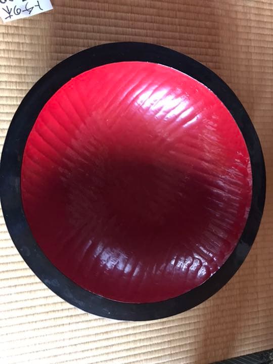 こね鉢職人手作り、栃の木こね鉢　会津漆塗り仕上げ