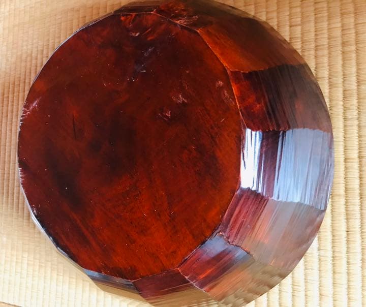 こね鉢職人手作り、栃の木こね鉢　会津漆塗り仕上げ