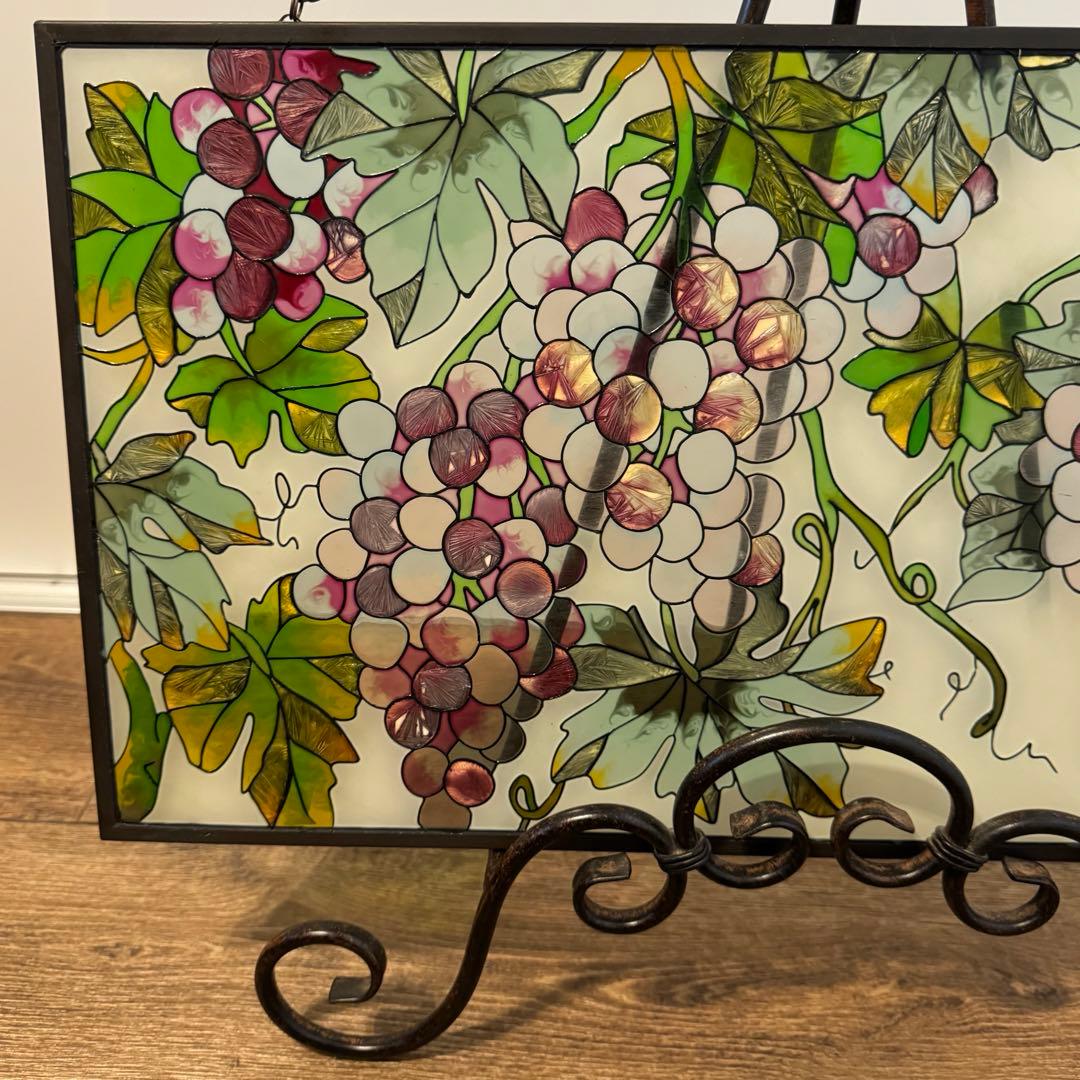 ステンドグラス ステンドカガラス　ぶどう　葡萄　置物　壁掛け