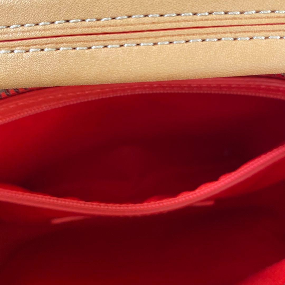 極美品　コーチ アクセサリーポーチ ワンショルダー ストライプ　マルチカラー