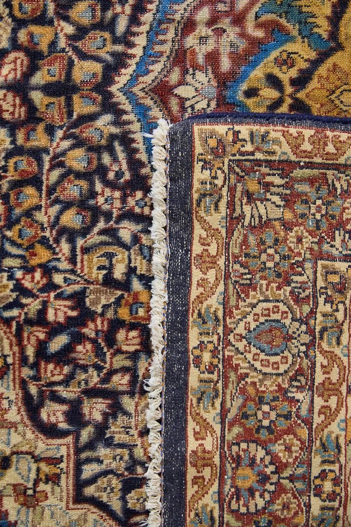 ヴィンテージラグ　ペルシャ絨毯　メダリオン（184×122cm）赤　青　ベージュ