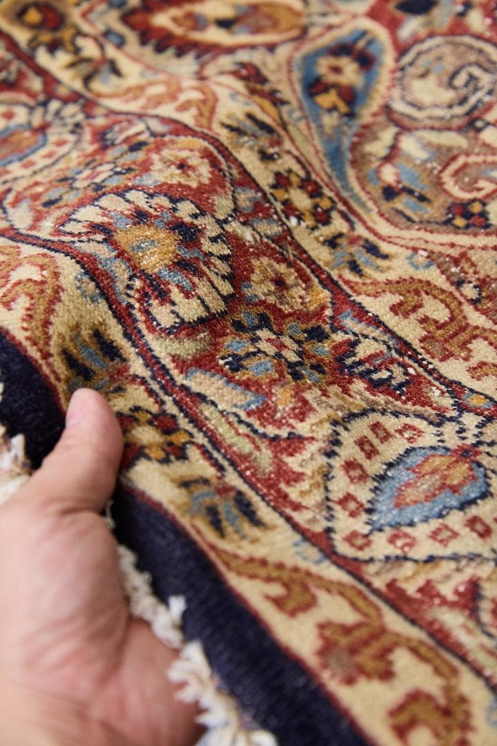 ヴィンテージラグ　ペルシャ絨毯　メダリオン（184×122cm）赤　青　ベージュ