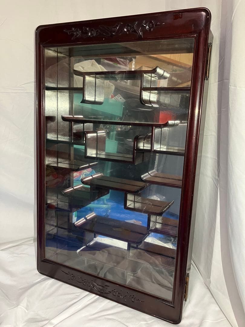 【Y1004】飾り棚 唐木 中国 古美術 アンティーク ビンテージ 鏡 壁掛け