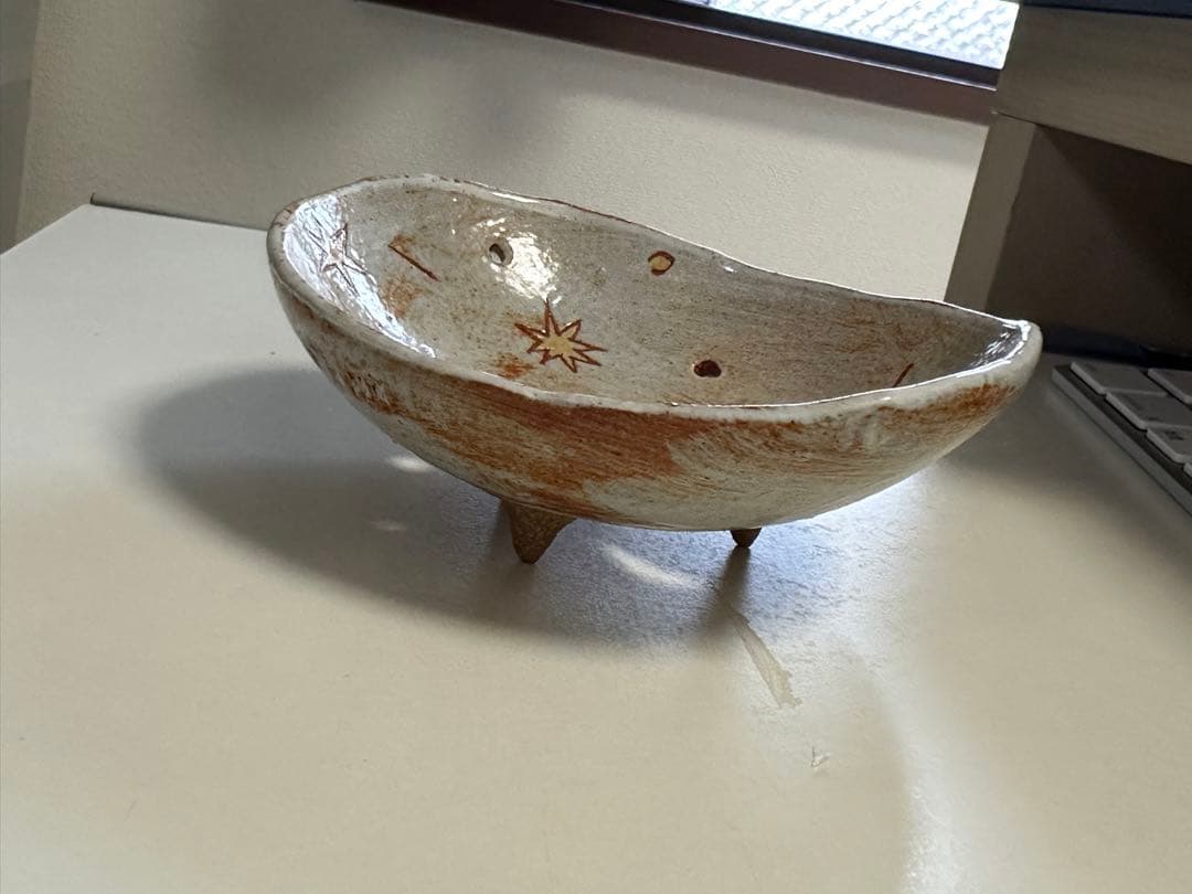 鹿児島睦　月　星　器　置物　器