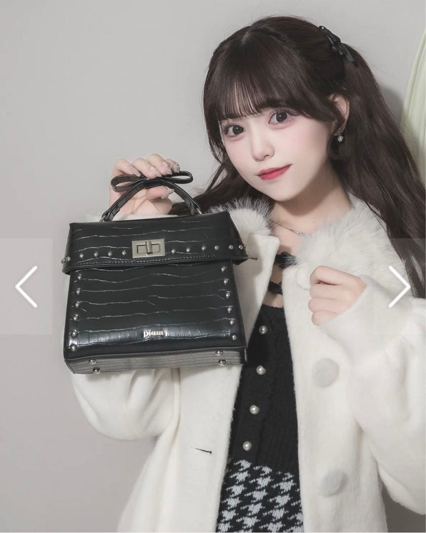 【新品未使用】pium‪‪❤︎‬リボンハンドルクロコバッグ