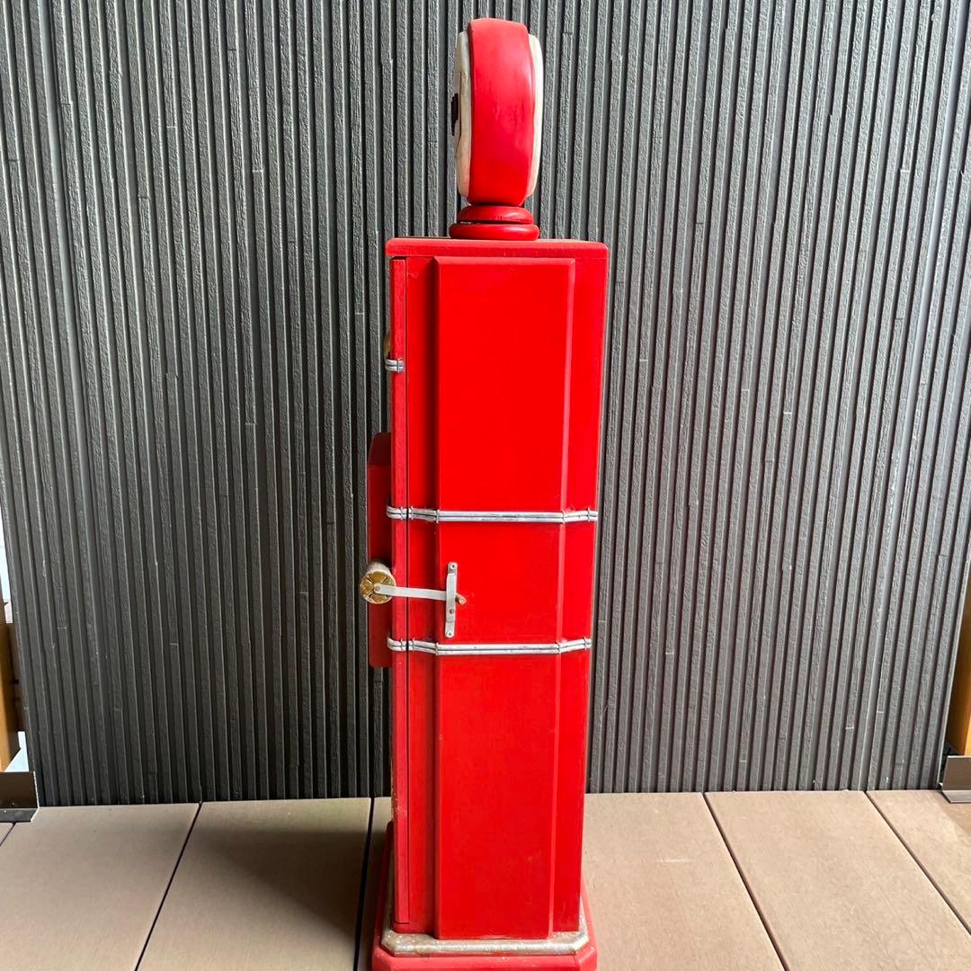 ガスポンプ マルチキャビネット アメカジ ガソリンスタンド型ディスプレイ 赤
