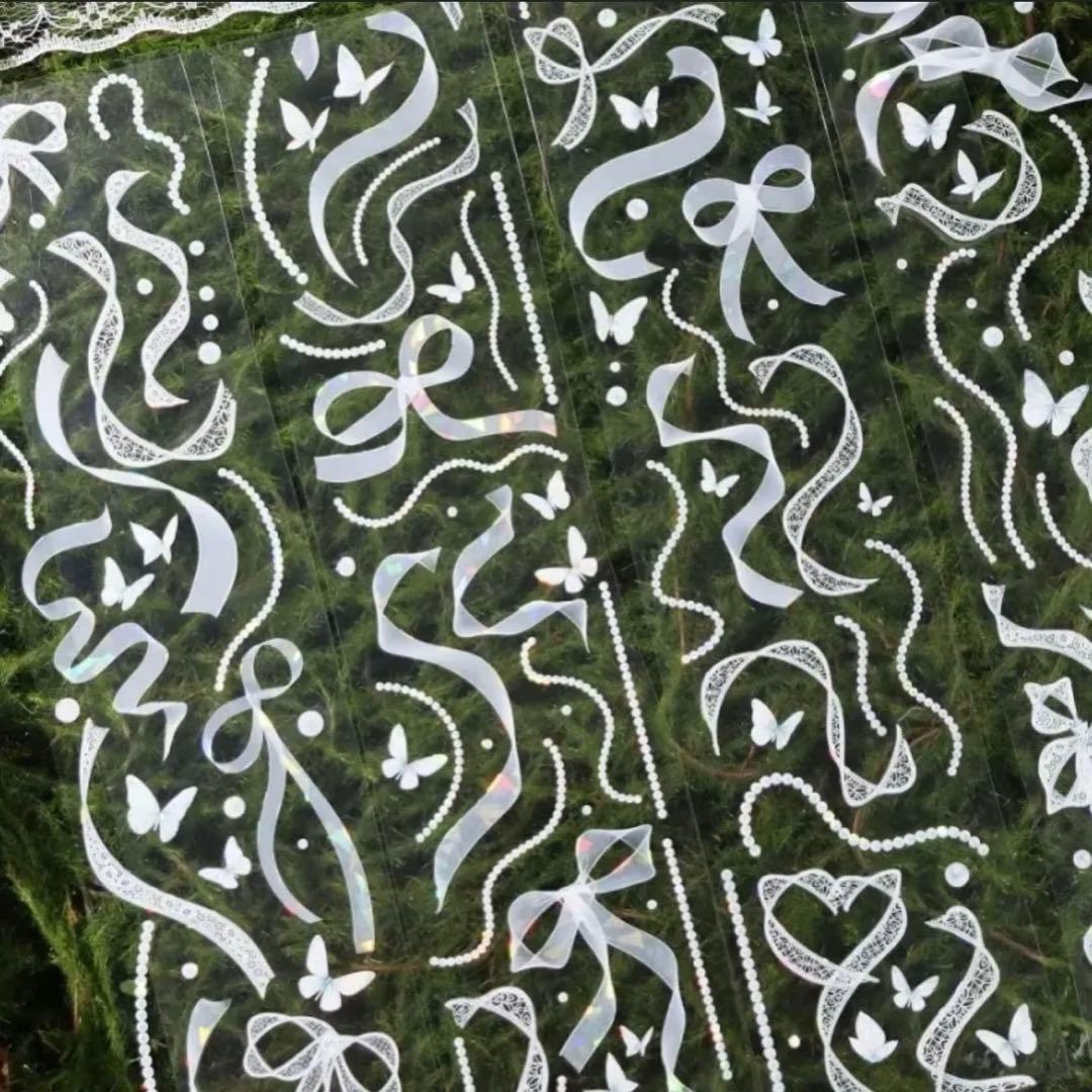 ♡SALE♡ 贝壳光 6cm×10m 珍珠蕾丝 海外マステ リボン　りぼん