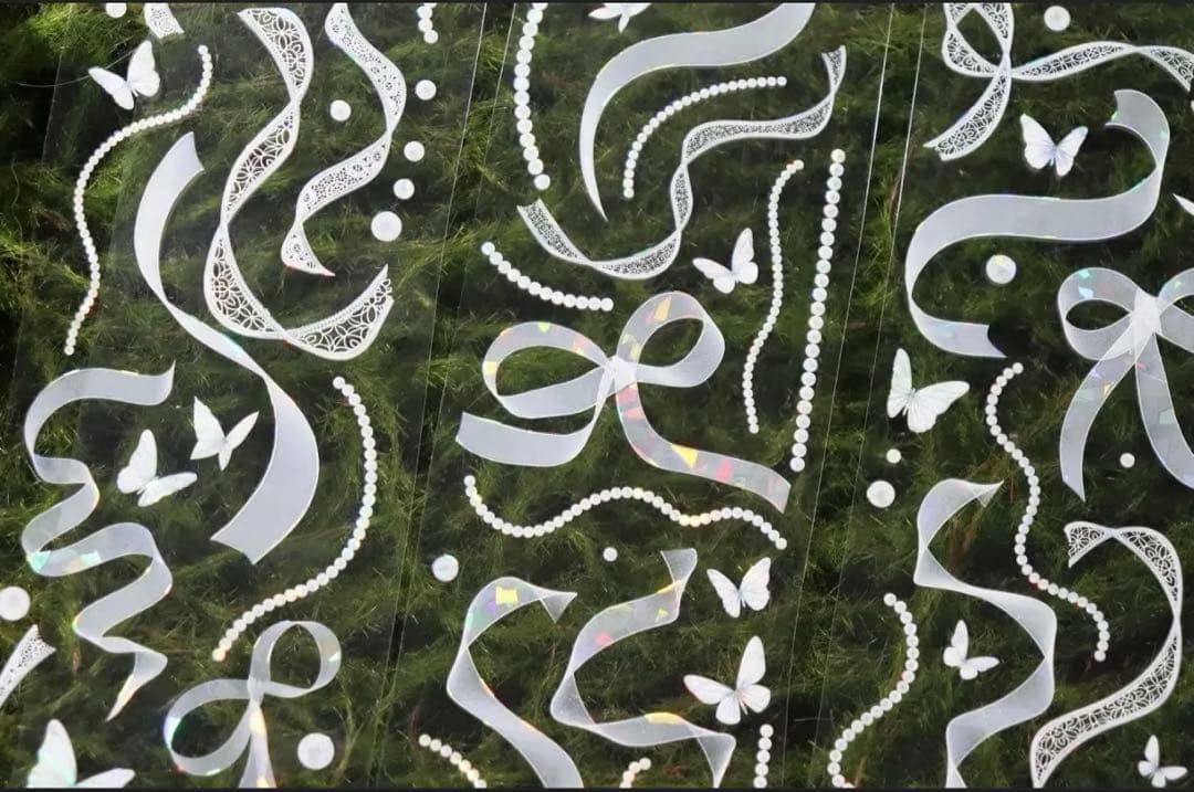 ♡SALE♡ 贝壳光 6cm×10m 珍珠蕾丝 海外マステ リボン　りぼん