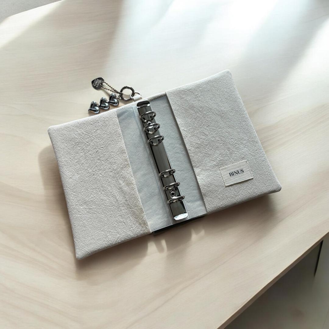 韓国製♡バインダーカバー♡ヌビ◾️クリームホワイト　A6貯金SAVING