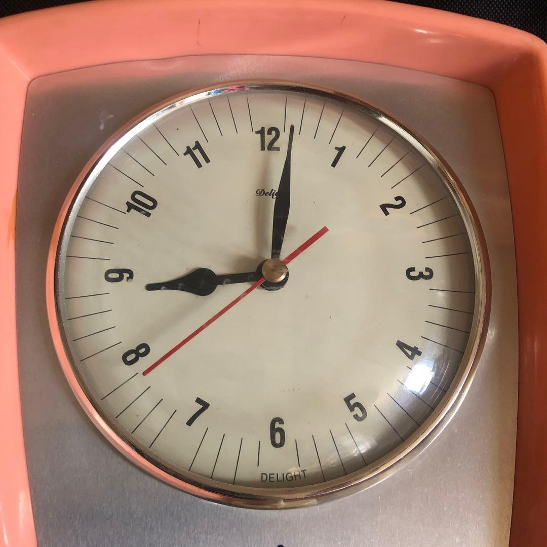 未使用　レトロ　時計　タイマー付　掛け時計　インテリア　アンティーク