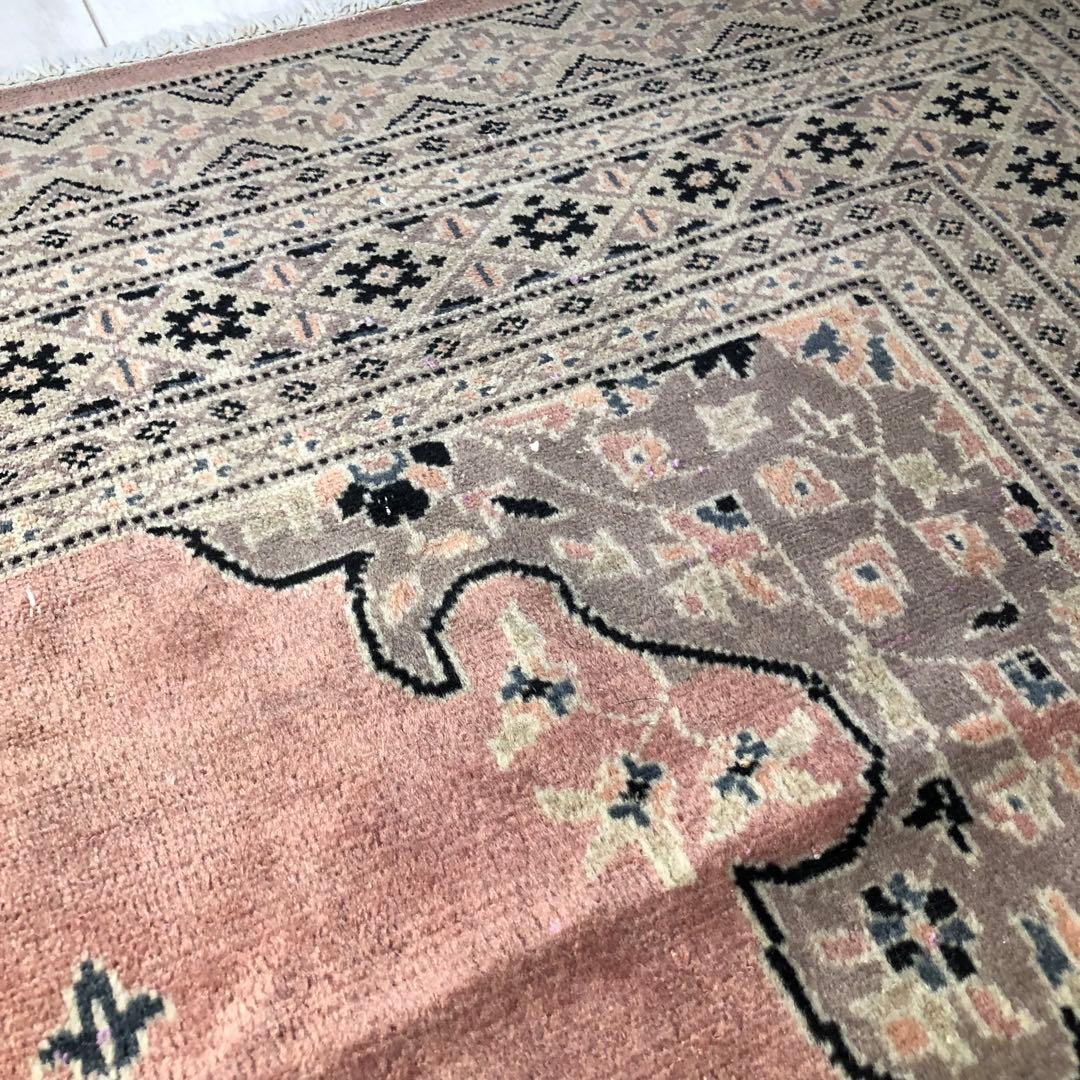 約122cm x 195cm パキスタン トルコ ラグ カーペット ピンク