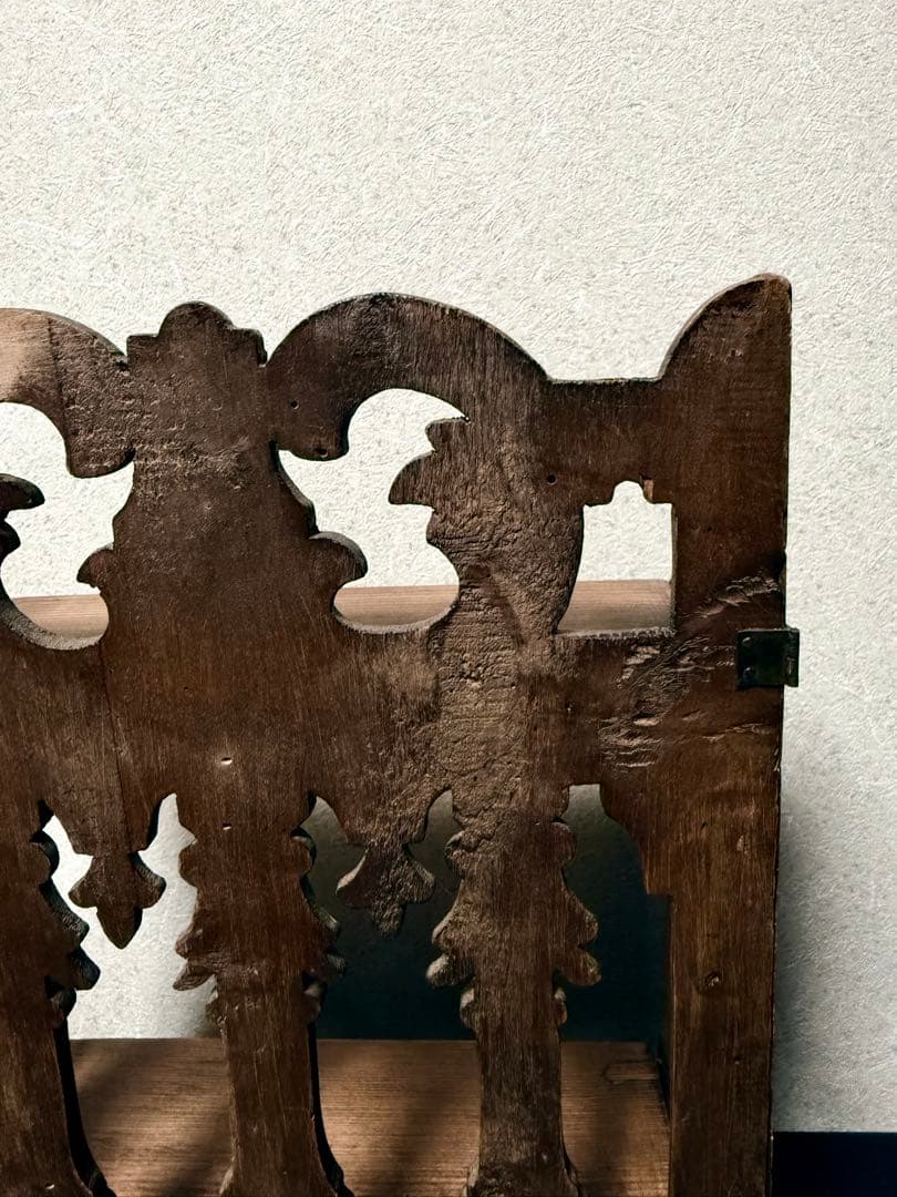 フランス　アンティーク　蚤の市　木棚　シェルフ　小棚　飾り棚