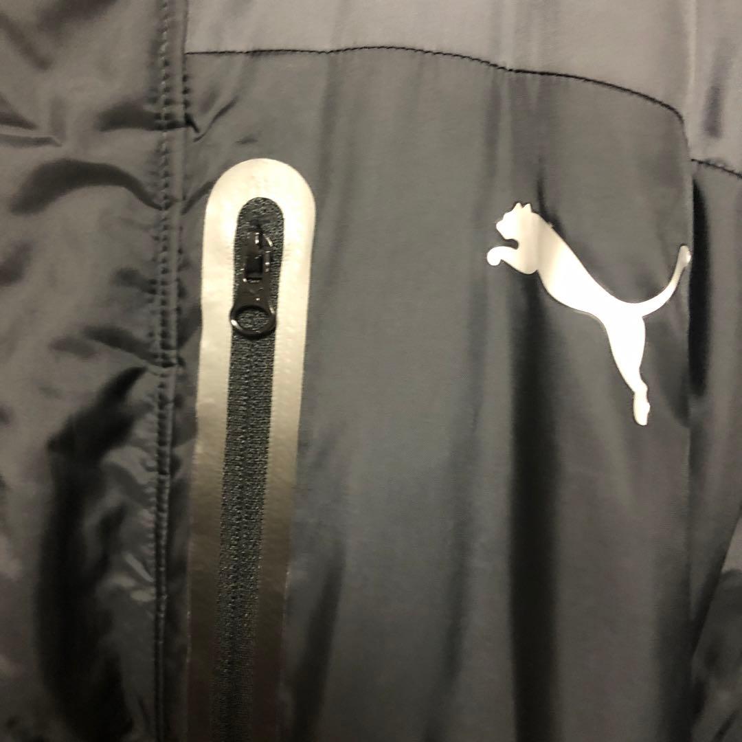 【PUMA・プーマ】 ロングベンチコート　メンズMサイズ　ダークグレー　中古品