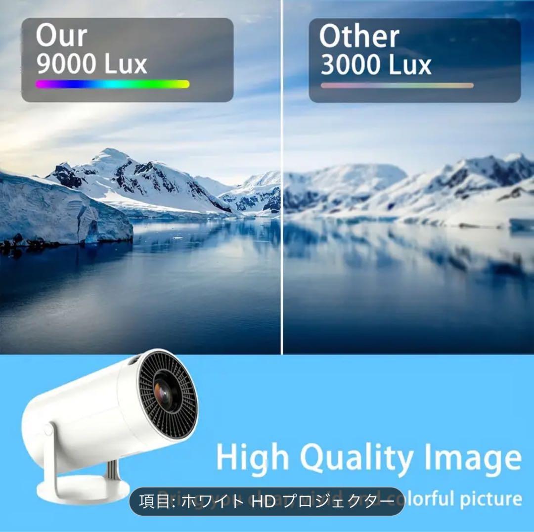 新品未使用　ホワイト HD プロジェクター ステレオサウンド 4K対応