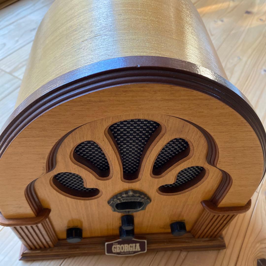 【レトロ】　ジョージア　ラジオ　アンティーク　木製　モダン　お洒落