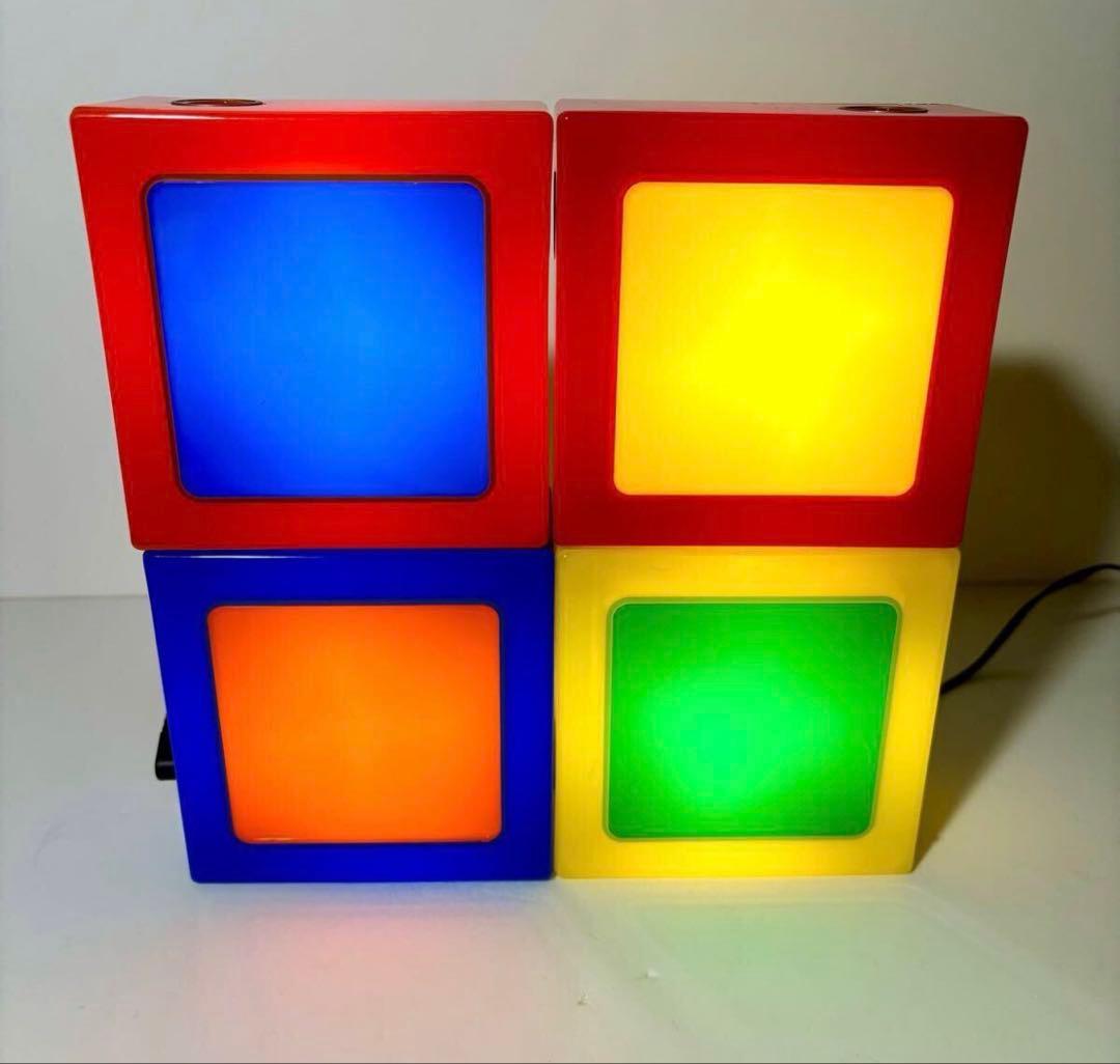 スペースエイジ レトロポップ 照明 カラフルライト 四角形 4個セット
