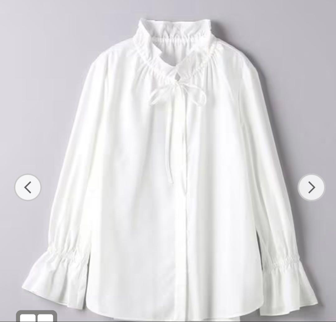 フリルカラー フレアスリーブ ブラウス