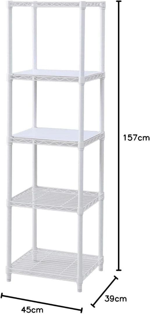 山善 ラック スチールラック 5段 ホワイト ICM-15455J(WH) WB