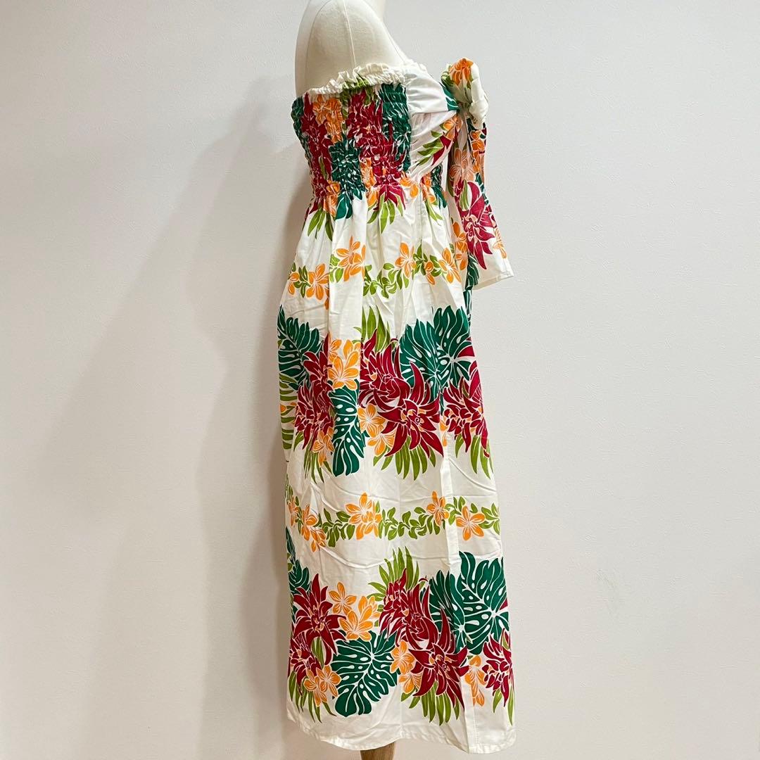 Sea Shell Pinkハワイアンワンピース　ハイビスカス花柄　リゾート