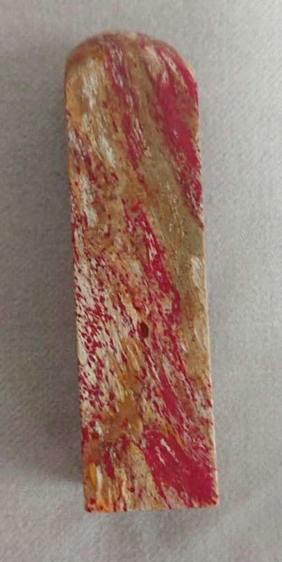 鶏血石　印材赤と金のマーブル模様 約7cm