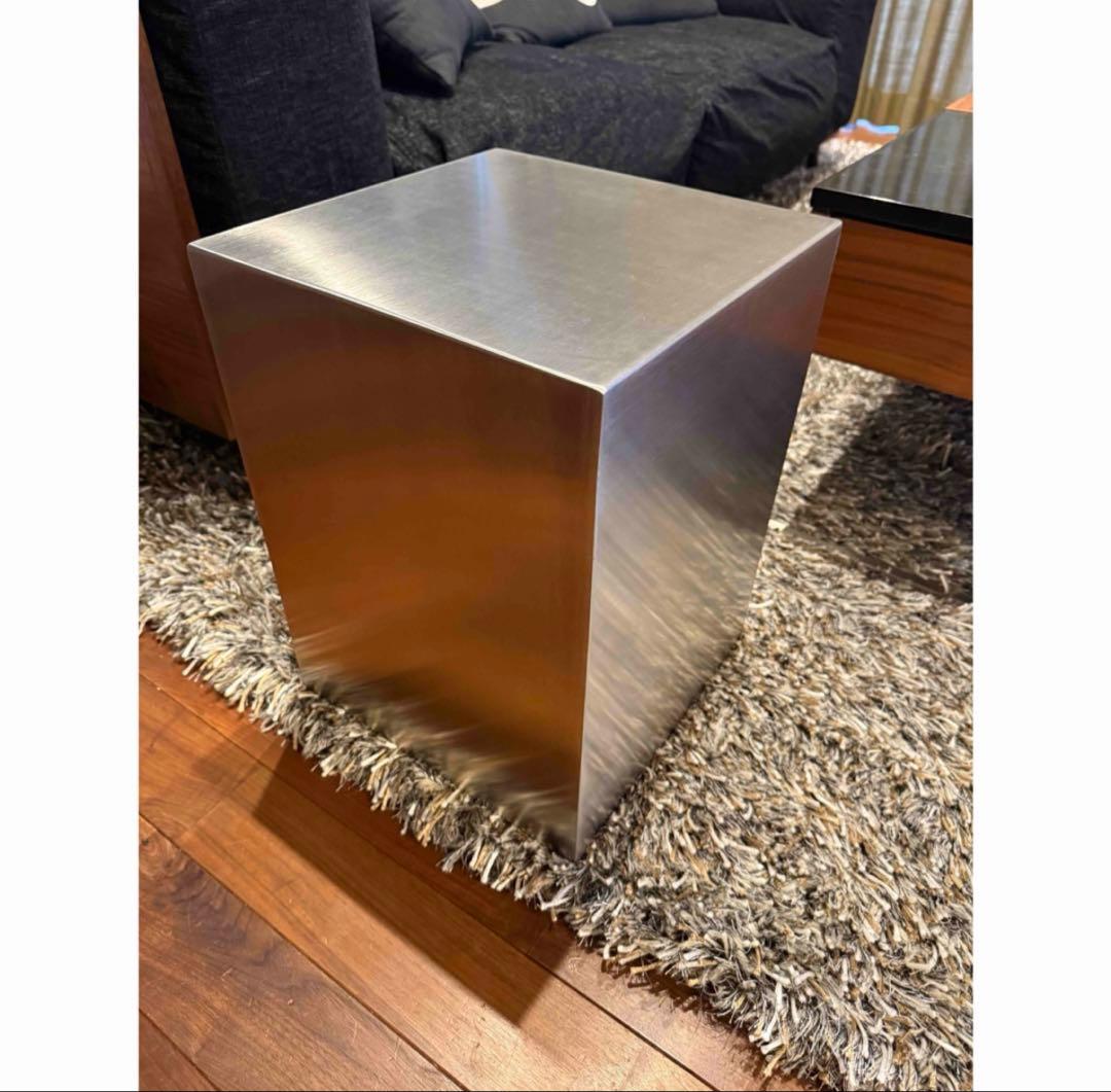 ステンレス スクエア サイドテーブル スツール 【ART OF BLACK】