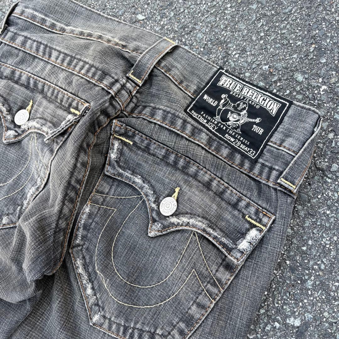 00s USA製 TRUE RELIGION ブラック フレアデニムパンツ 28