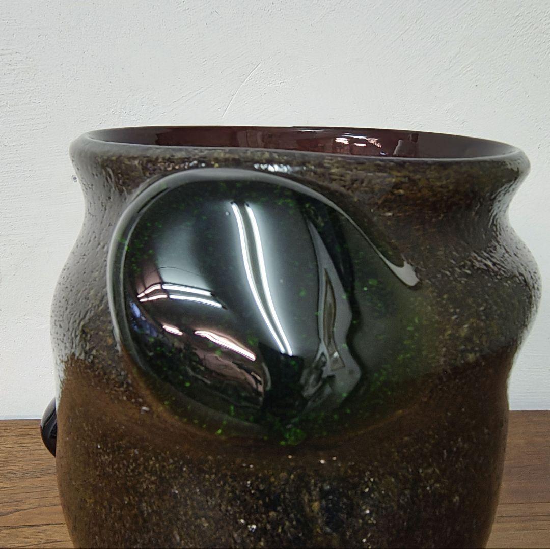 【稲嶺盛吉】泡ガラス 花器 ワインクーラー 大作