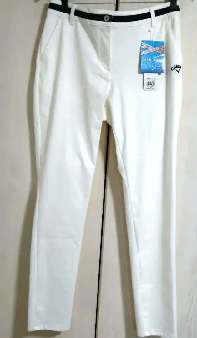 ☆１５％引き☆Callaway防水ホワイトパンツスリムＬＬゴルフストレッチパンツ