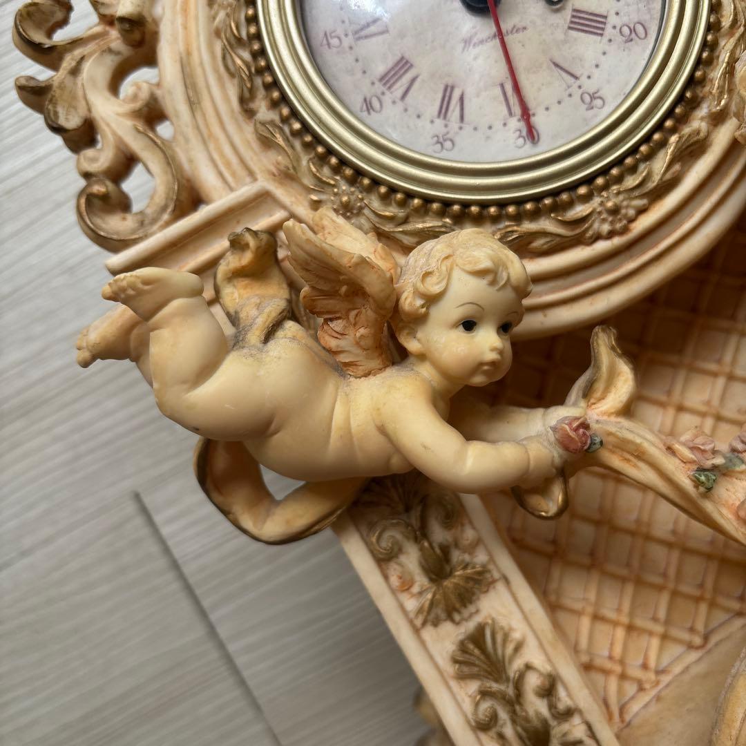 バロックスタイル 置時計 天使の彫刻 ジャンク品