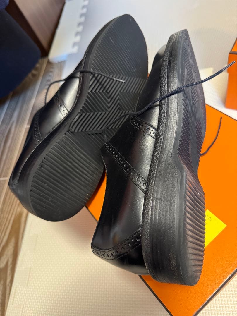 エルメス ブラックブローグレザー オックスフォード