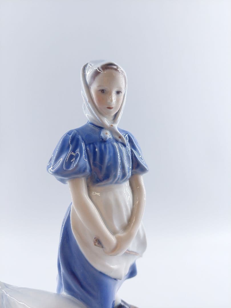 ロイヤルコペンハーゲン 少女と白鳥 フィギュリン 陶器 置物 高さ24cm