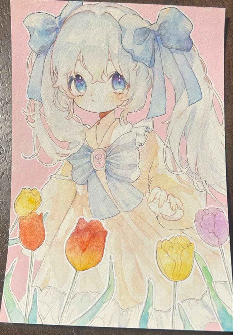 ホ*ビ様 手描きイラスト　ピンク