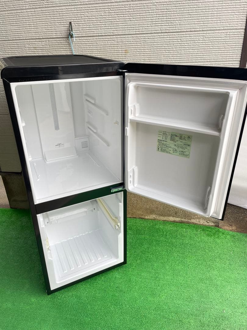 736美品✨ エディオン レトロインバーターおしゃれブラック2ドア冷蔵庫 単身