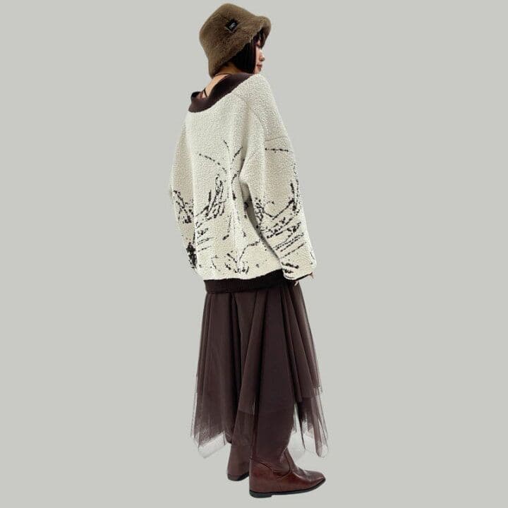 ayane アヤン ニットジャガードモフモフカーディガン