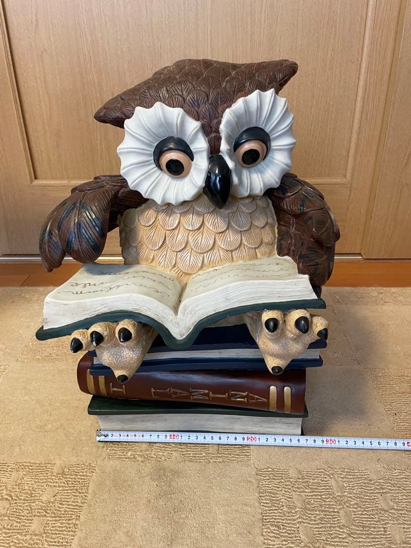 bigサイズ フィギュリン 読書フクロウ