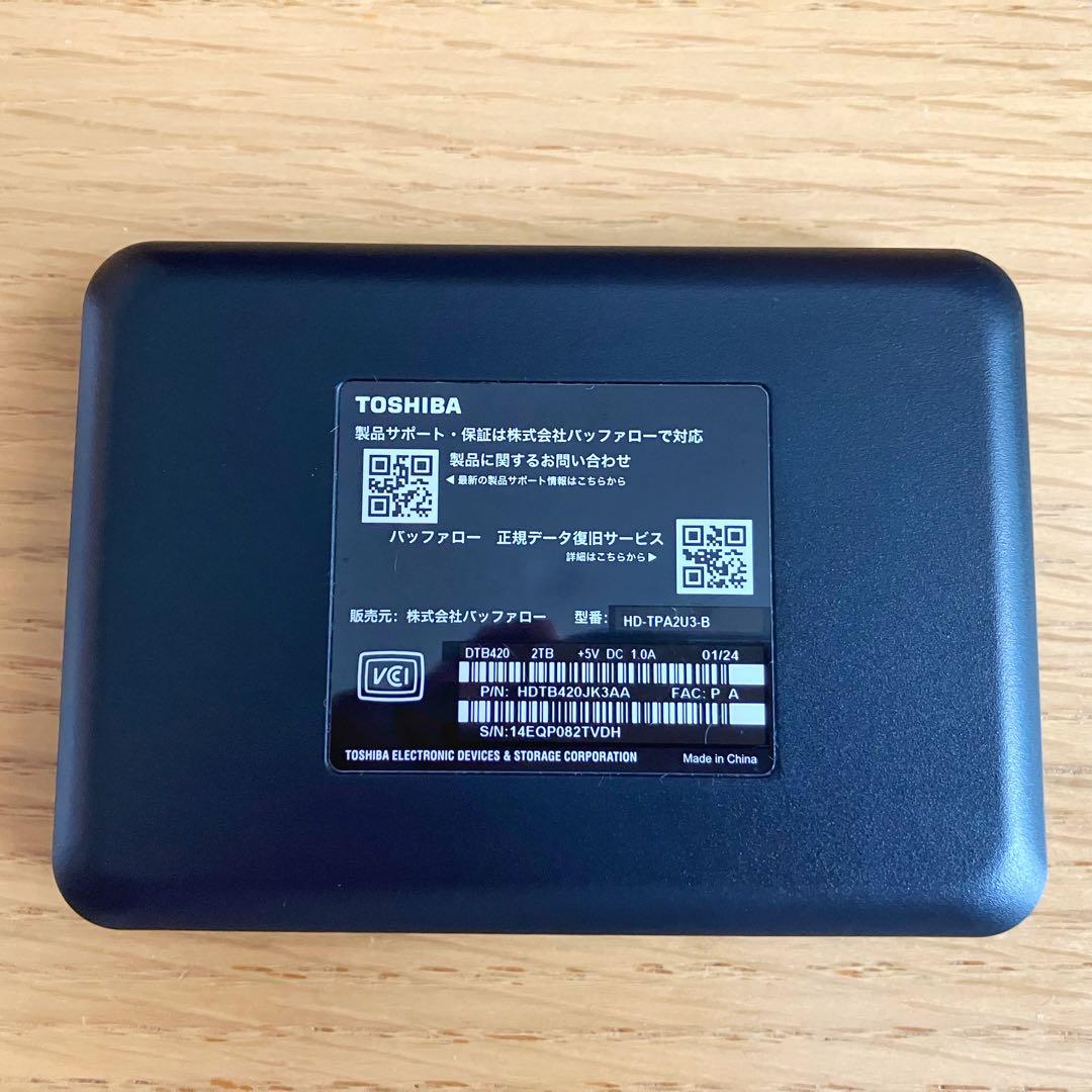 TOSHIBA Canvio 2TB 外付けハードディスク HDD 東芝