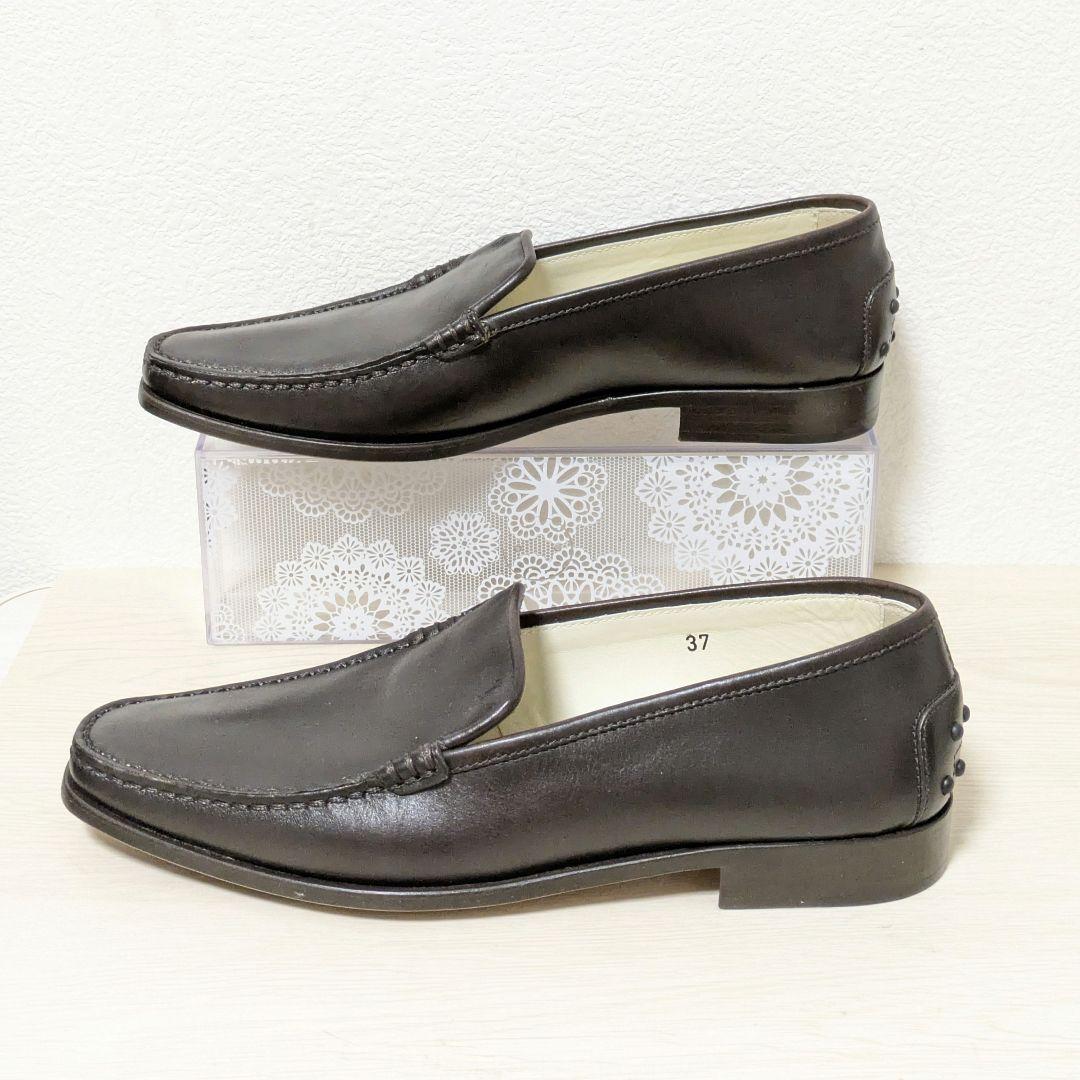 未使用級☆TOD‘S トッズ ローファー 本革 ダークブラウン 37