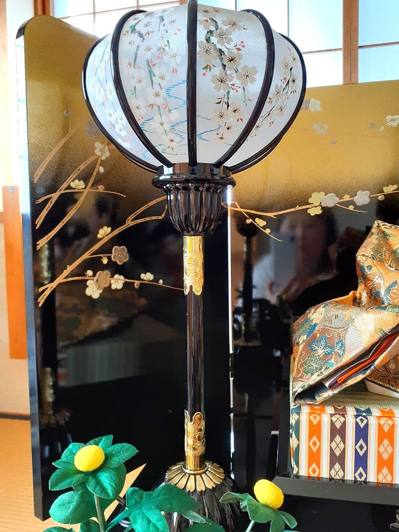 お雛様セットA　五人飾り　衣装着木製二段雛壇は含まず　ひな祭り　ぼんぼり　桜橘