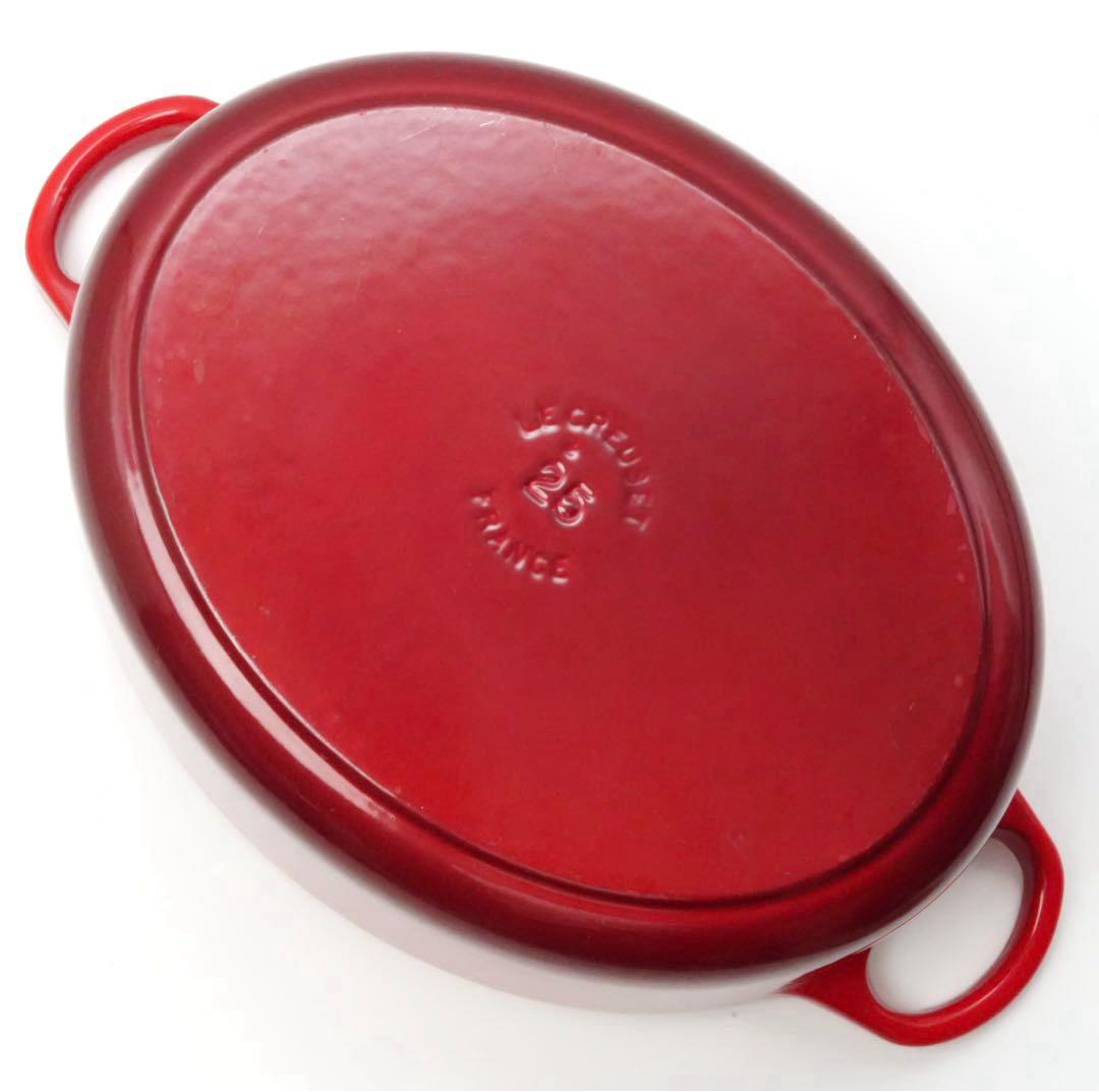 【美品】LE CREUSET　ココット オーバル チェリーレッド　25cm