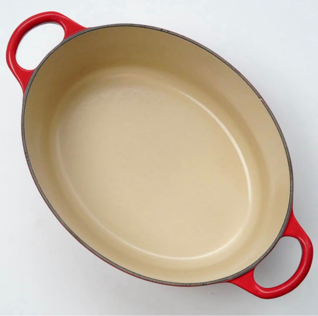 【美品】LE CREUSET　ココット オーバル チェリーレッド　25cm